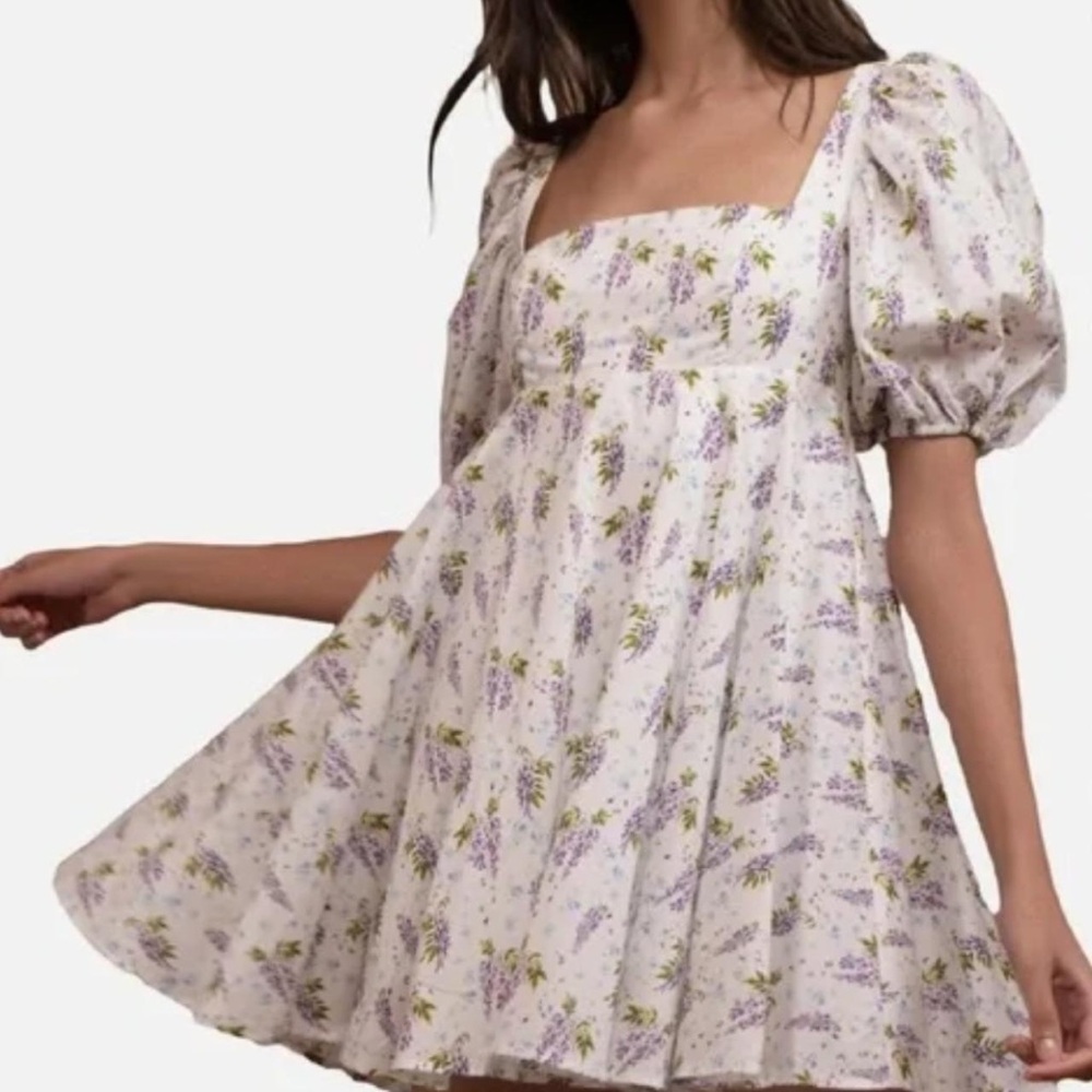 Sau Lee Alyssa White Multi Floral Mini Dress